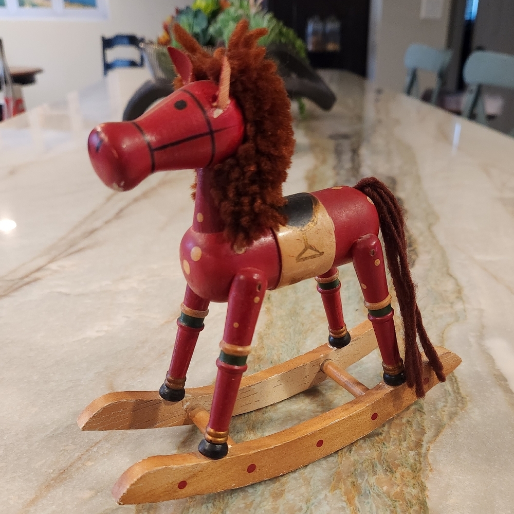 Vintage Wood Rocking Horse